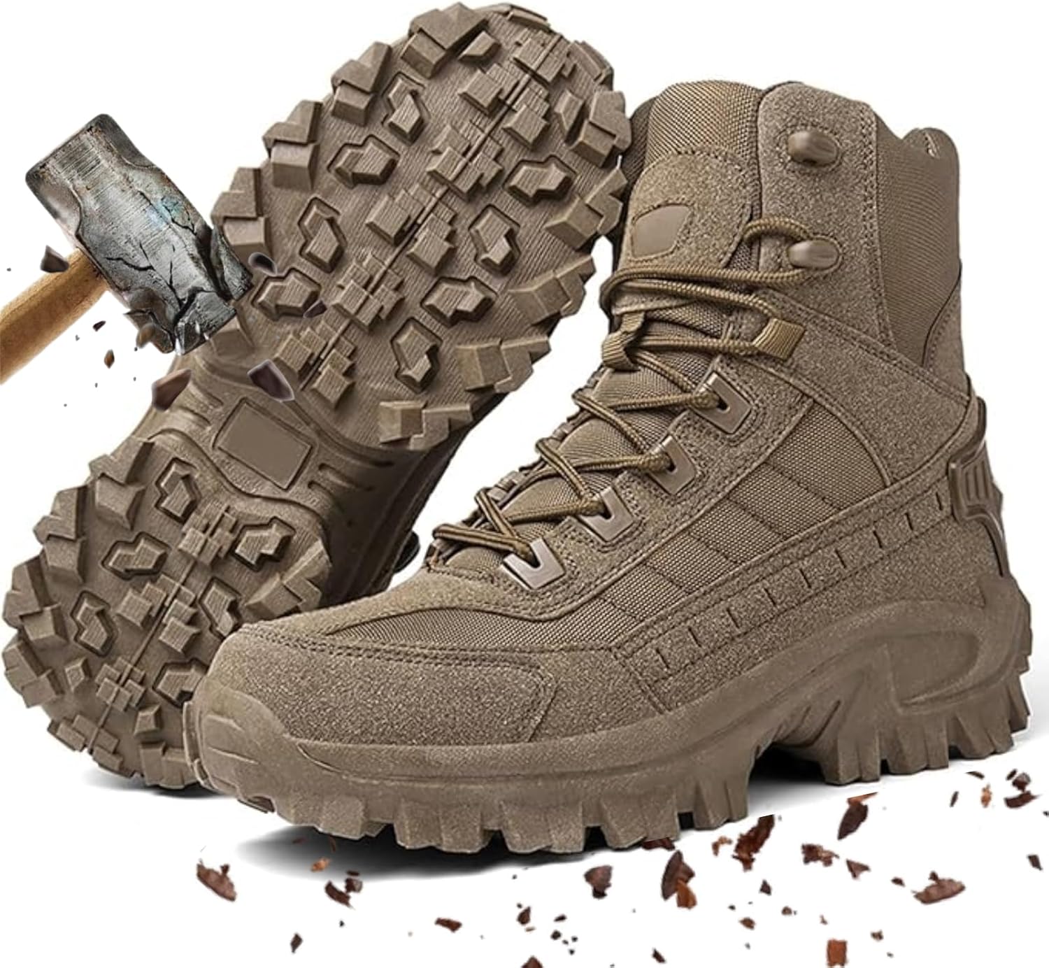 

Мужские ортопедические ботинки KBOWQ с антипрокольной защитой, водонепроницаемые, противоразрывные, походные, тактические, легкие, для активного отдыха, коричневый