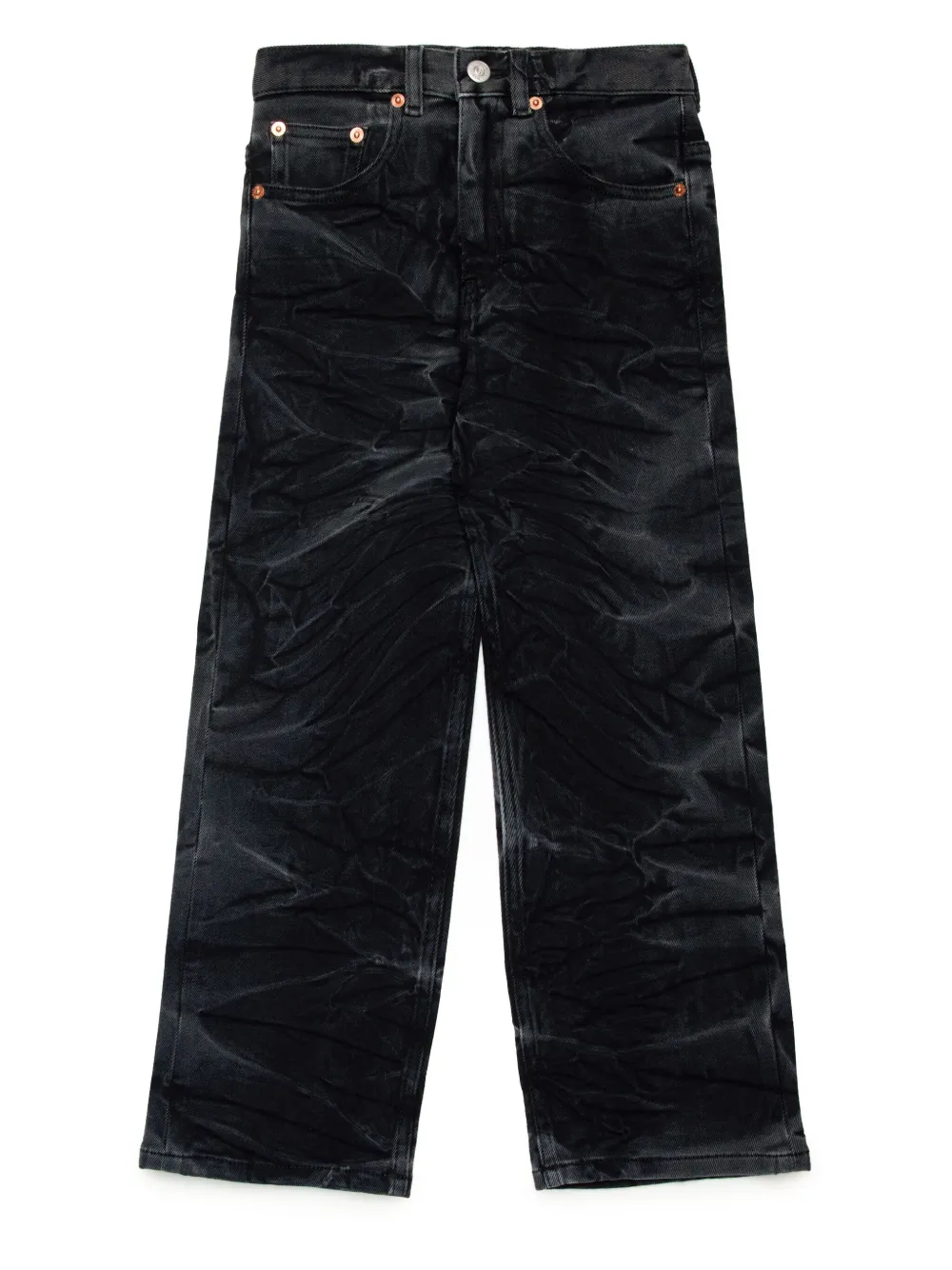 

Джинсы с эффектом потертости MM6 Maison Margiela Kids, черный