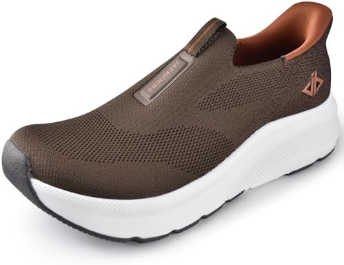 

Мужские слипы JACKSHIBO с открытыми руками, обувь с широкой носочной частью, поддержкой свода стопы, ортопедические кроссовки для ходьбы с амортизированной толстой подошвой без перепада, подушки для плюсневых костей, коричневый