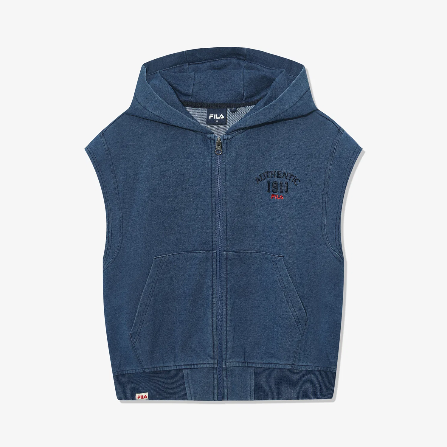 Детский жилет Fila Kids Campus с капюшоном на молнии, синий