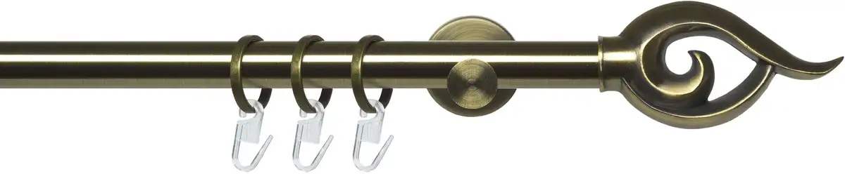 

Карниз Liedeco "Style set 20 мм Blues Bessie", 1 направляющая, фиксированный размер, карниз в сборе 160 см, Ø 20 мм, цвет messingfarben/antikgoldfarben