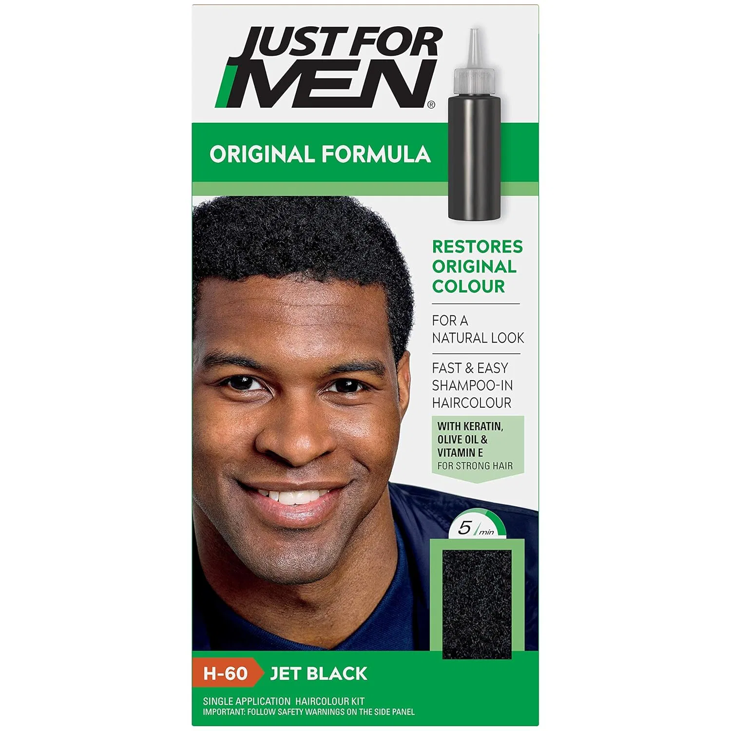 Краска для волос Just For Men Original Formula, оттенок Jet Black Just For Men, H60 - Jet Black
