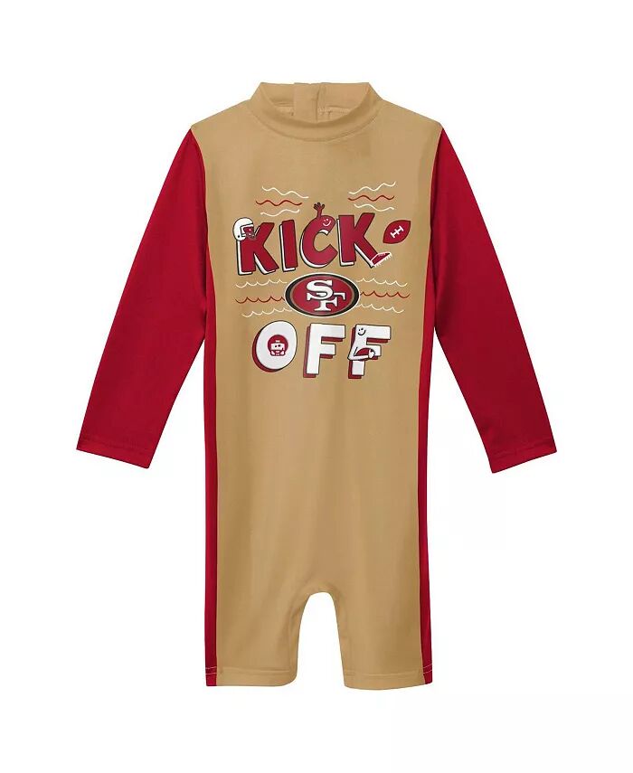 

Гидрокостюм для мальчиков и девочек San Francisco 49ers Wave Runner с длинным рукавом, золотистый Outerstuff