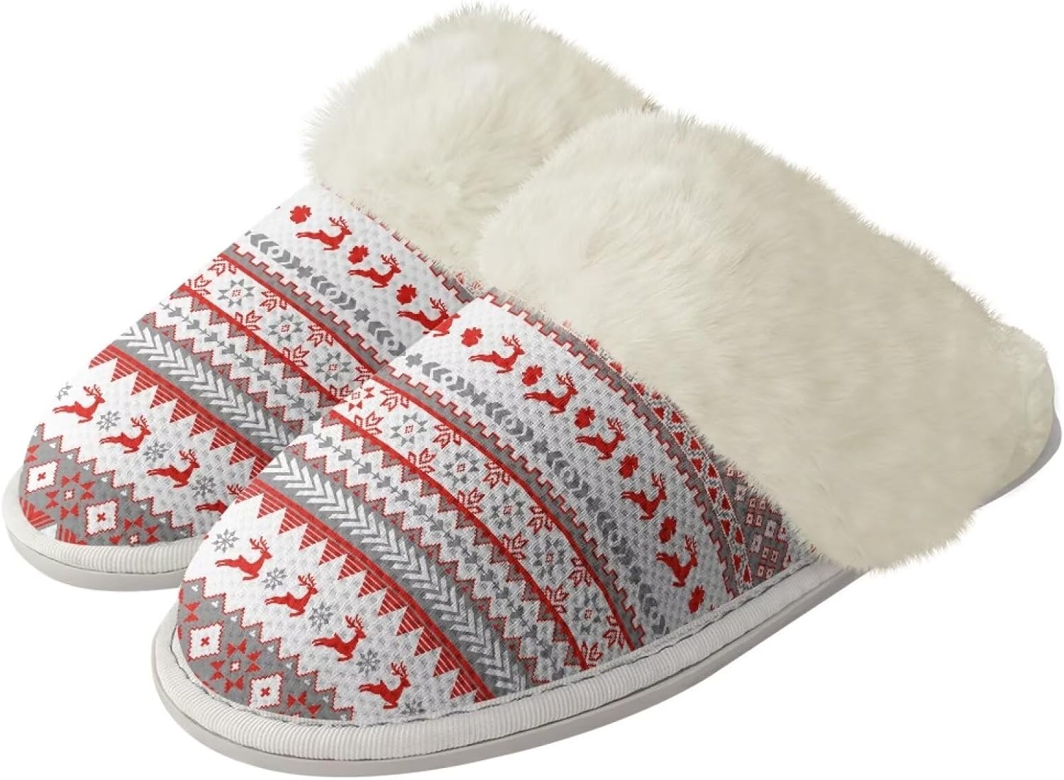 

Домашние тапочки Srengjodk Slip-On, фланелевые тапочки с меховой отделкой для женщин и мужчин, его и ее тапочки, размеры 36-47, Ethnic Xmas Print