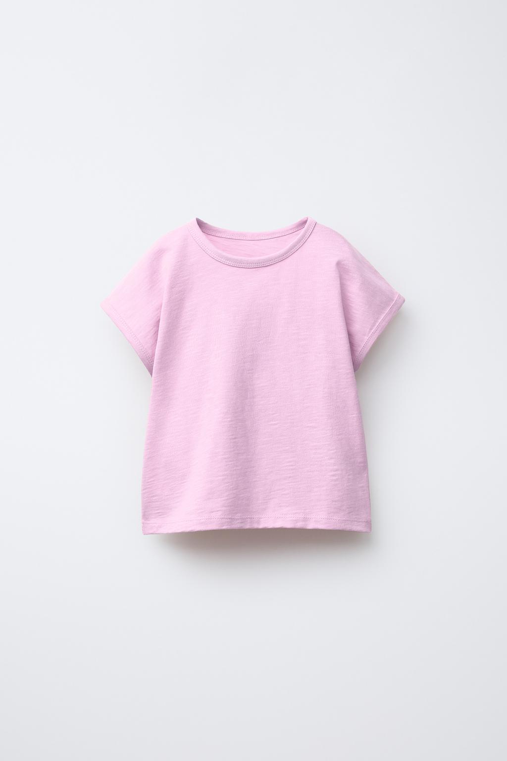 

Однотонная футболка из плотного трикотажа ZARA, фиолетовый