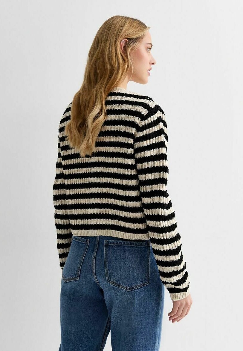 

Кардиган STRIPE STITCH BUTTON FRONT New Look, кремовый