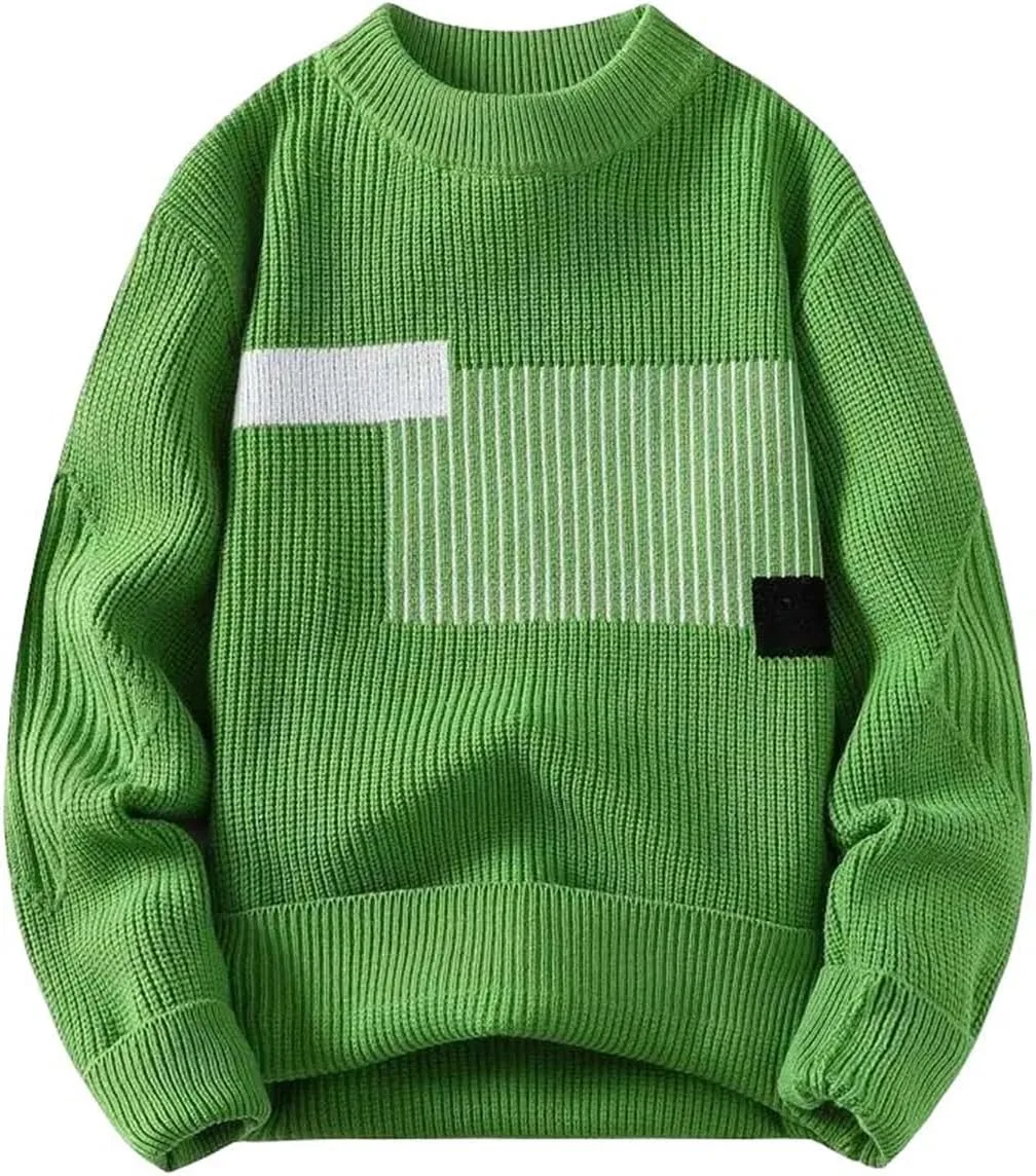 

Мужской свитер с фактурным узором и свободным кроем