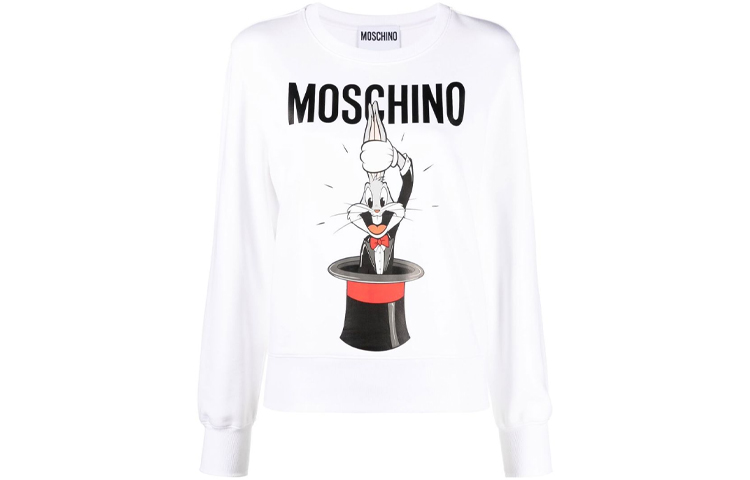 

Футболка с принтом Багз Банни MOSCHINO, белая