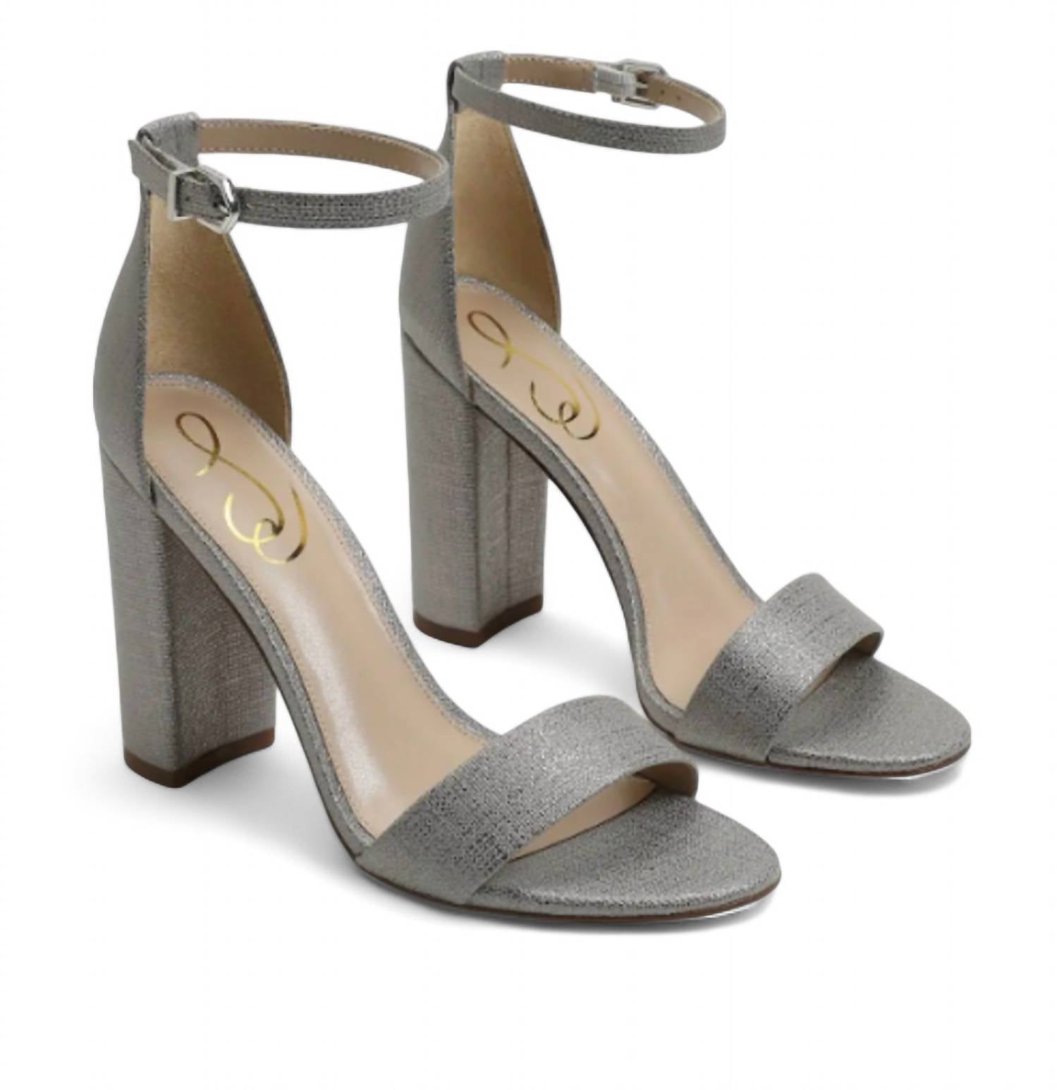 Сандалии Yaro на блочном каблуке цвета олова Sam Edelman, цвет pewter