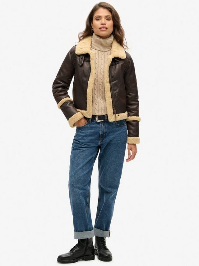 Свободный свитер с кабельным узором и воротником-хомутом Superdry, Winter Taupe Twist — фото 3