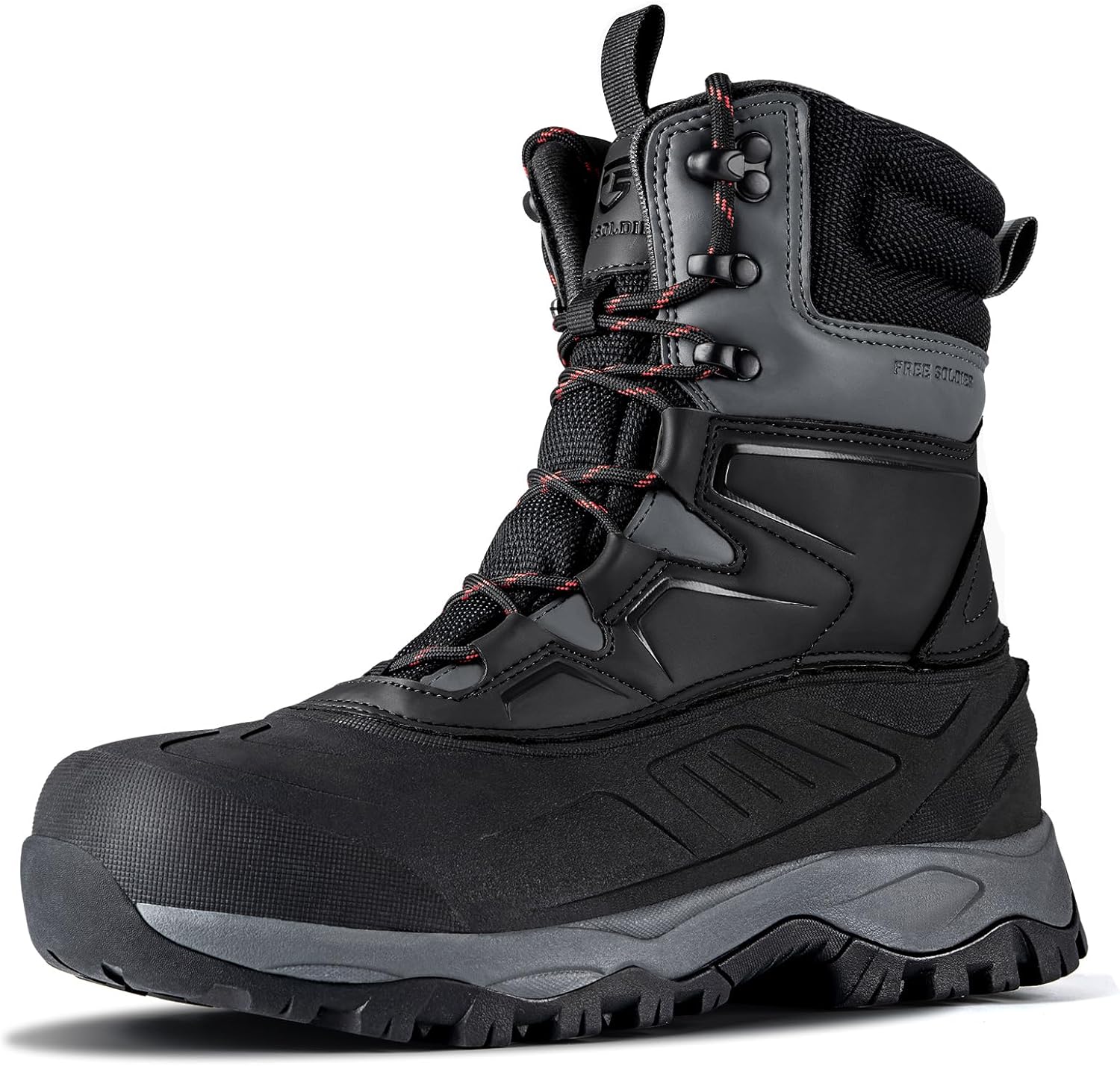 

Мужские зимние водонепроницаемые нескользящие ботинки FREE OLDIER с флокированным покрытием для походов и работы на открытом воздухе Free Soldier, серый