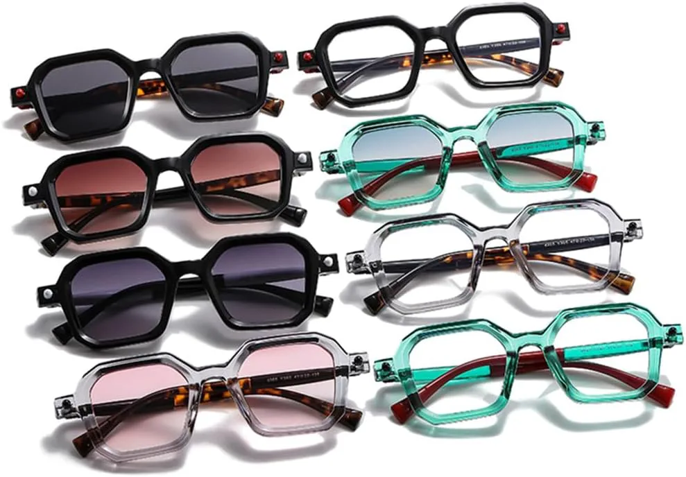 

Солнцезащитные очки UV400 для мужчин и женщин | Двухцветные градиентные заклепки | Для вождения и занятий спортом на открытом воздухе generic, Grey Clear