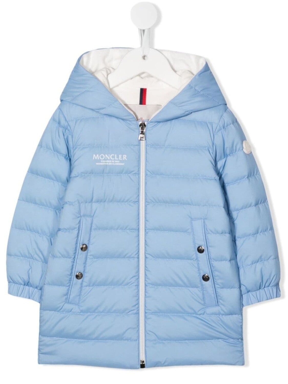 

Moncler Enfant пуховик с капюшоном, синий