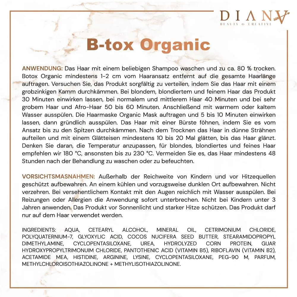 Набор для ухода за волосами B-Tox Organic Diana Beauty Creative — фото 3