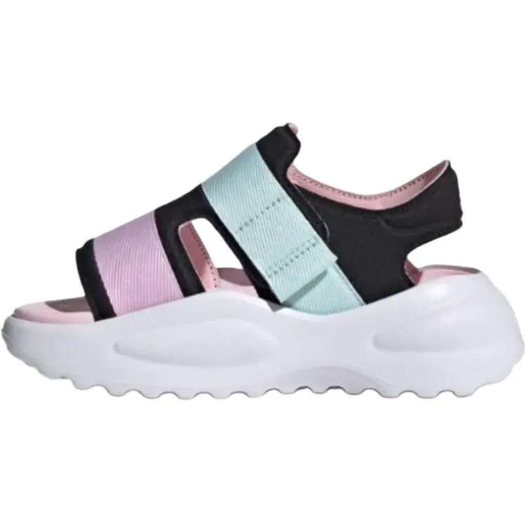 Детские сандалии Mehana Anti Slip с износостойким низким верхом Adidas, черный/зеленый/фиолетовый — фото 3