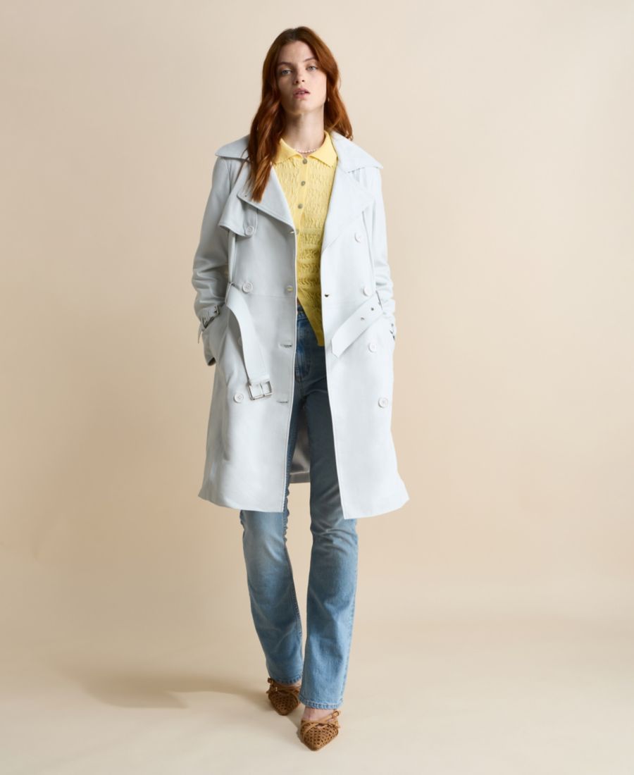 

Женский кожаный тренч Furniq UK, White