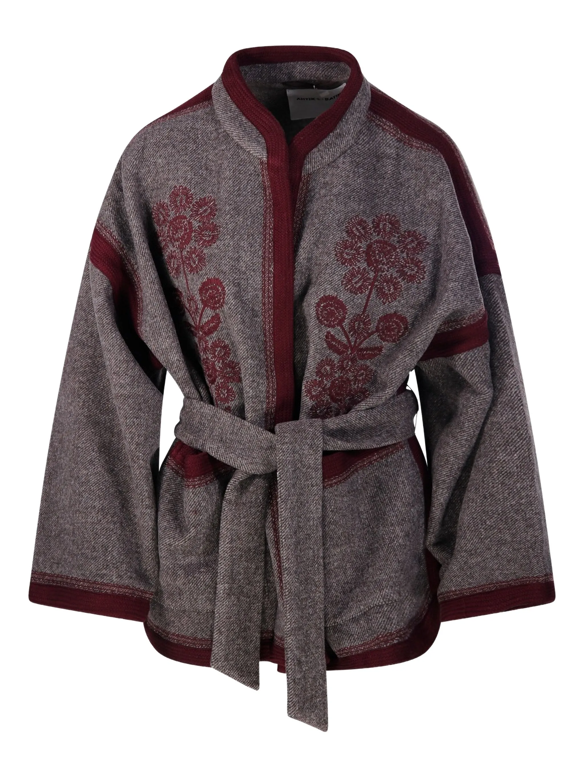 

Пальто с цветочным поясом Antik Batik, серый