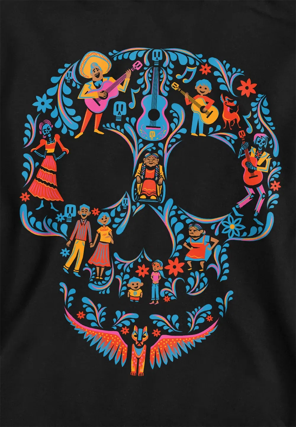 Детская толстовка с принтом Coco Disney, черная, черный — фото 2