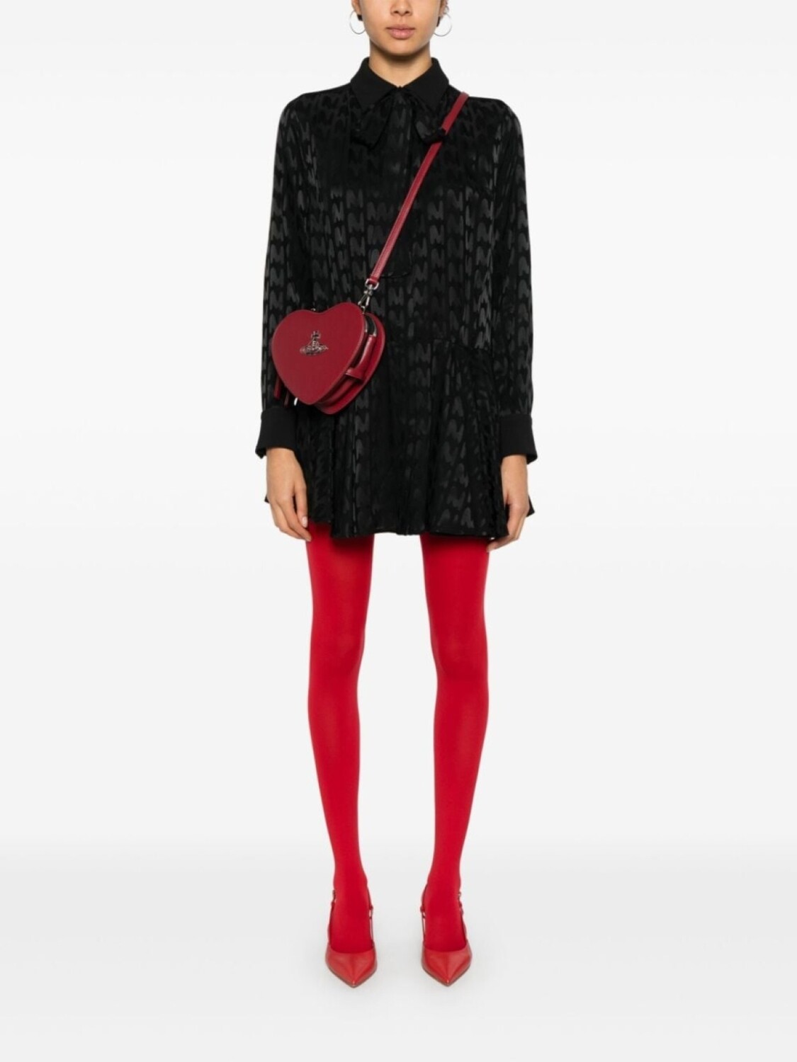 

MSGM мини-платье с логотипом и жаккардом, черный