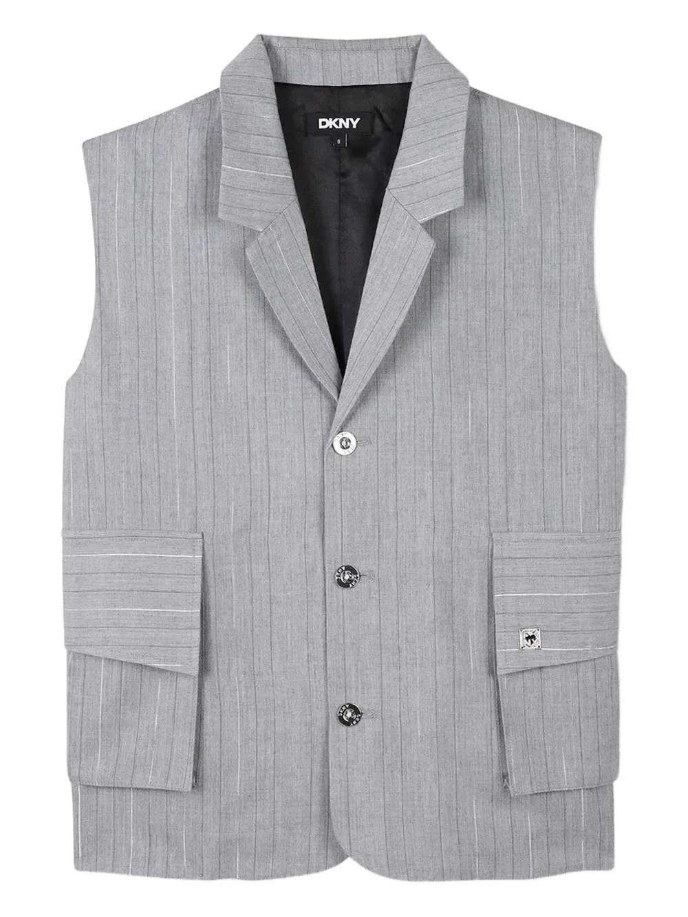 

Рубашка в тонкую полоску с карманами DKNY, серый