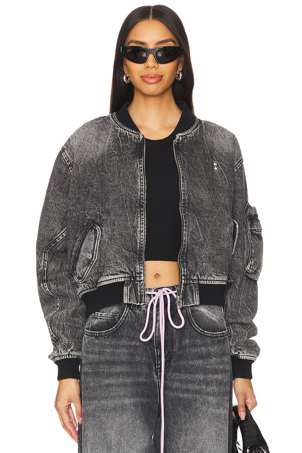 

Джинсовая куртка-бомбер ivy Icon Denim, серый