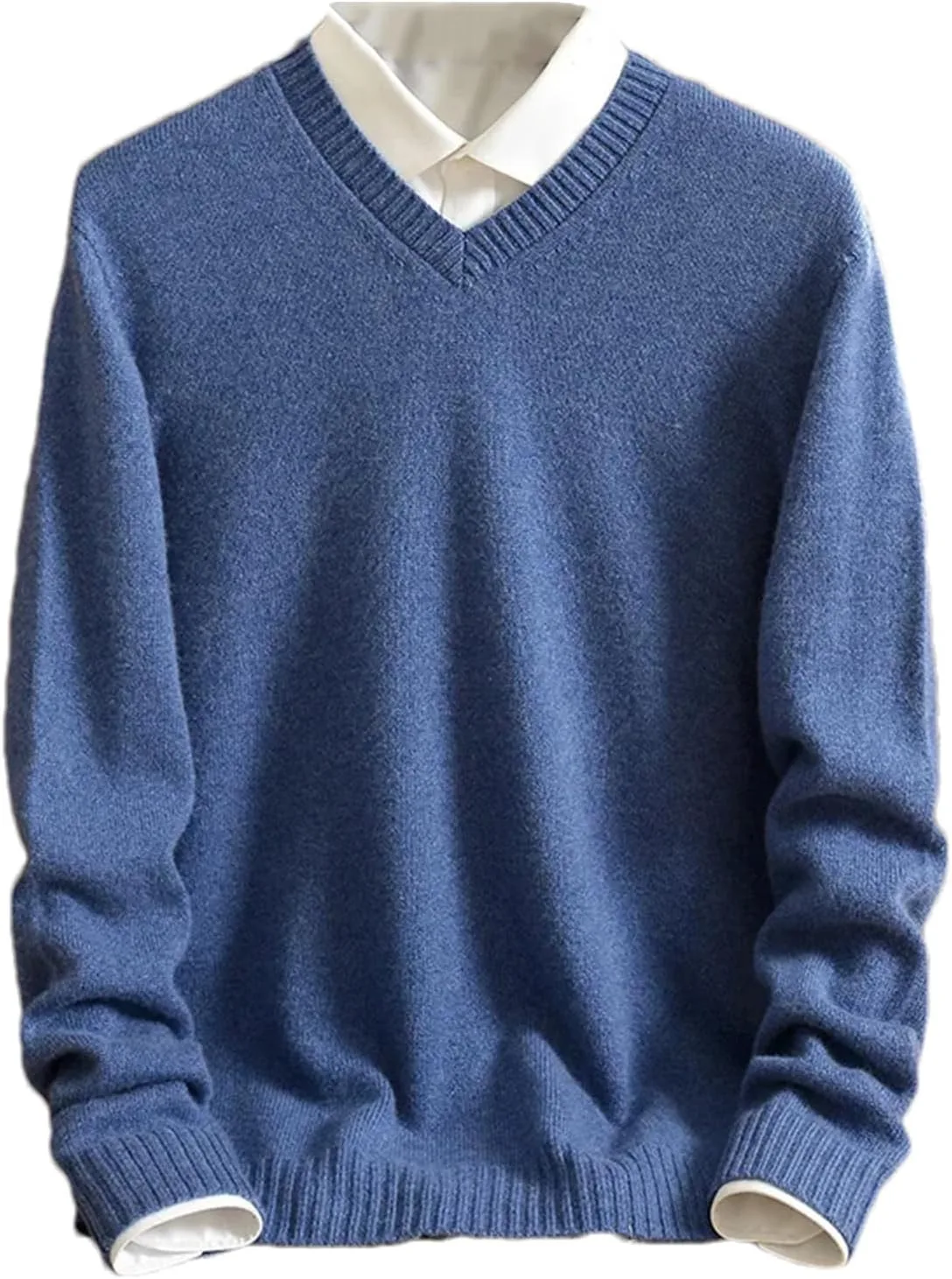 

Мужской свитер Kelsiop Cashmere с V-образным вырезом, бесшовный, однотонный