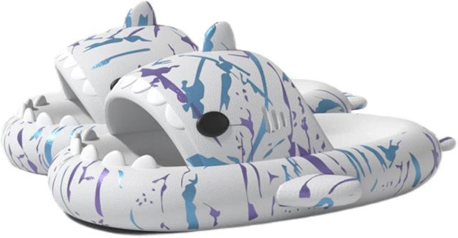 

Шлепанцы Shark для женщин и мужчин, новые пляжные сандалии и уютные нескользящие шлепанцы Shark для ванной и улицы Generic, Punk White