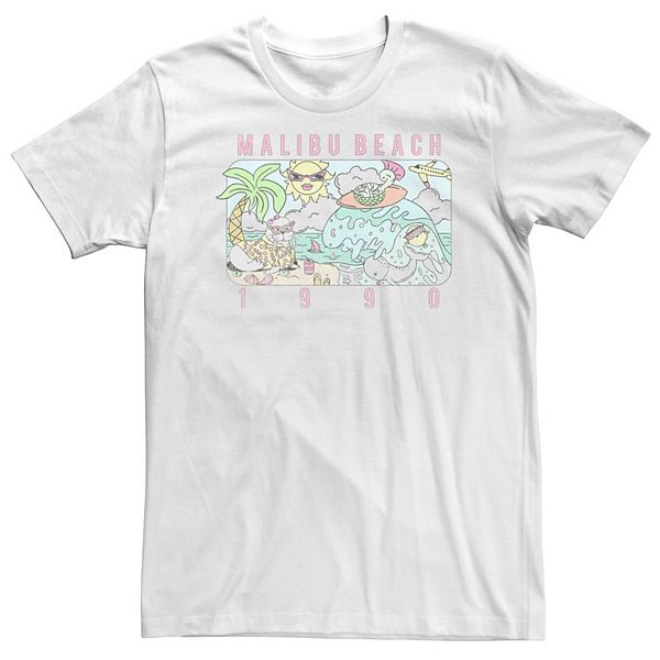 

Футболка Big & tall Malibu beach 1990 retro cartoon Licensed Character