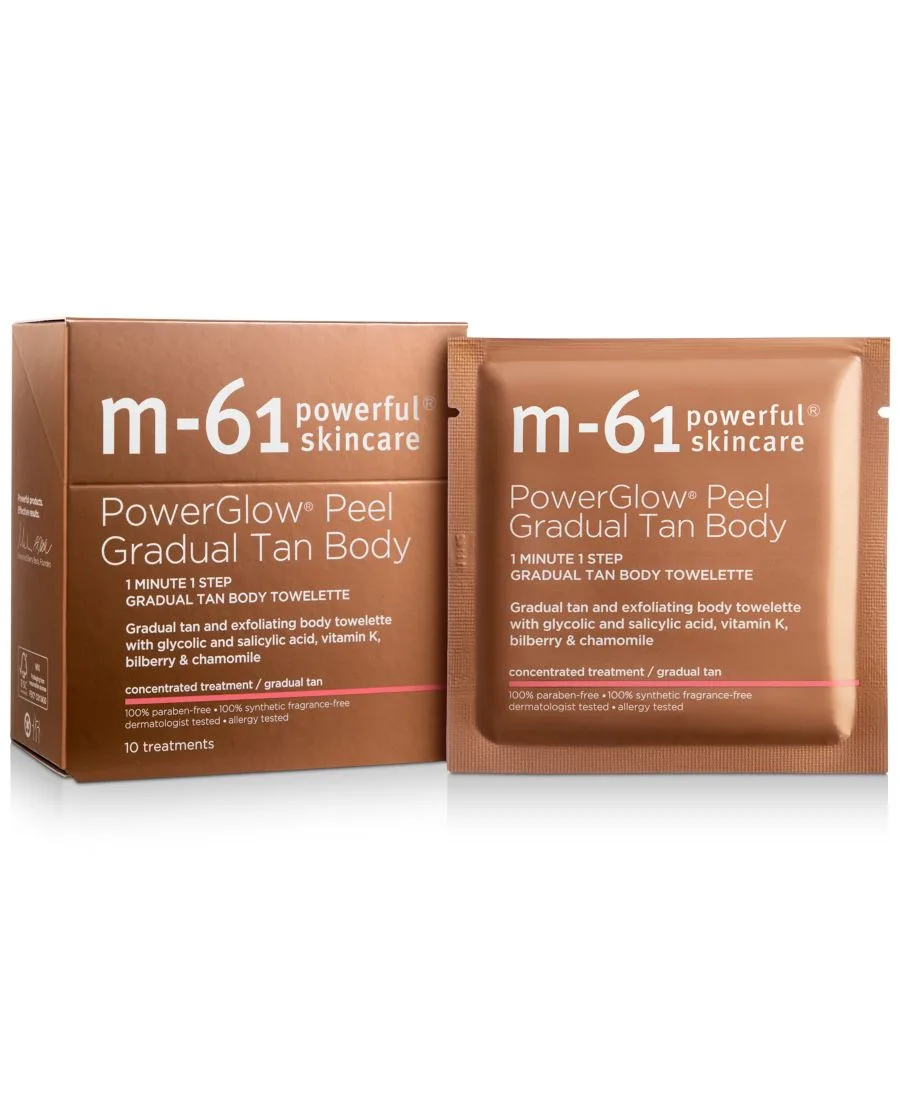 M-61 by Bluemercury PowerGlow Peel - постепенный автозагар для тела, 10 процедур