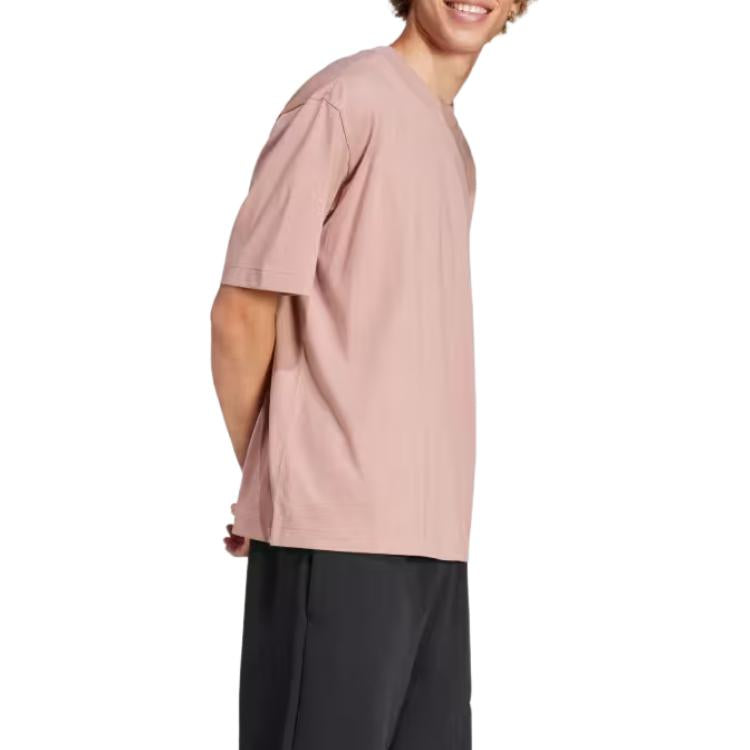 Футболка adidas Essentials Loose Fit 3 Bar Logo T-Shirt 'Pink', розовый — фото 4