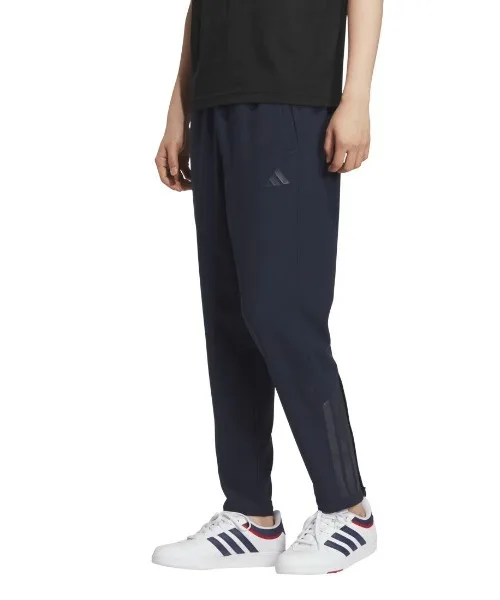 Мужские ветрозащитные штаны из бондед-флиса Regular Fit Three Stripes adidas синие
