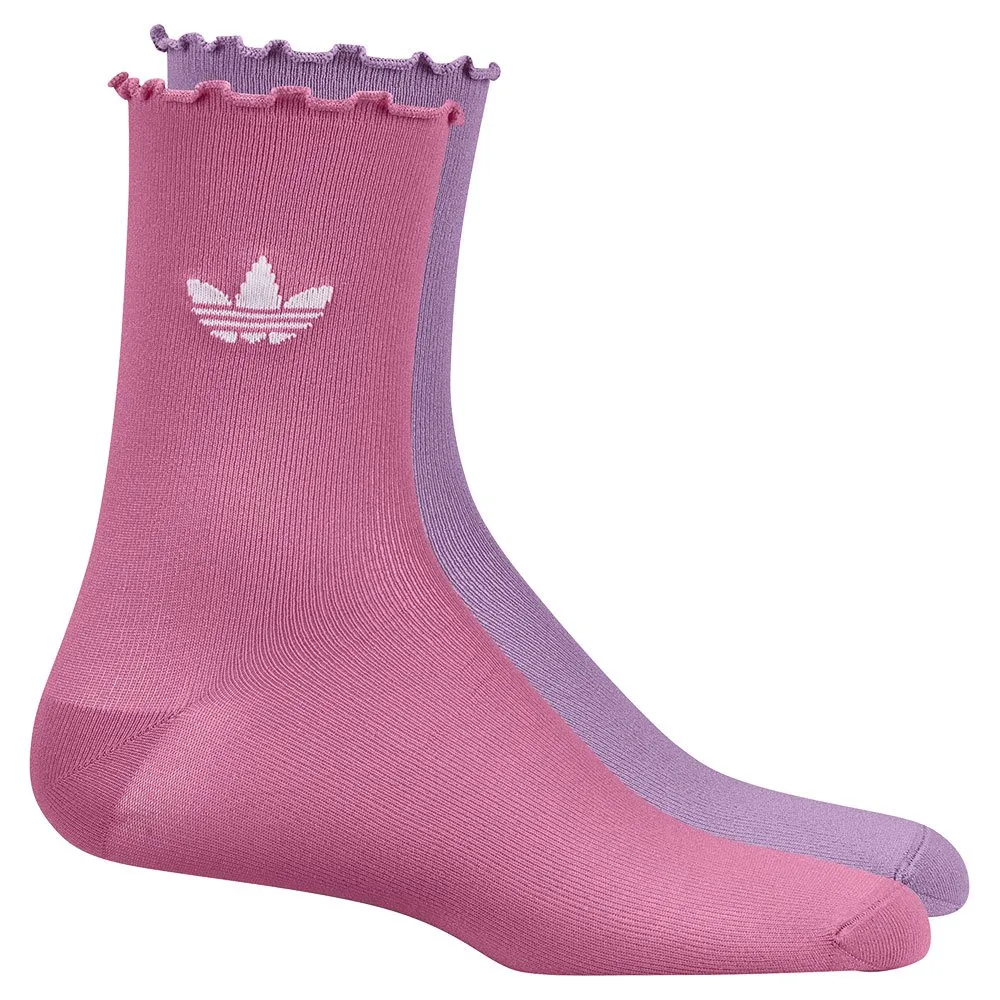 

Носки adidas Originals Semi-Sheer Ruffle crew 2 pairs, фиолетовый/розовый