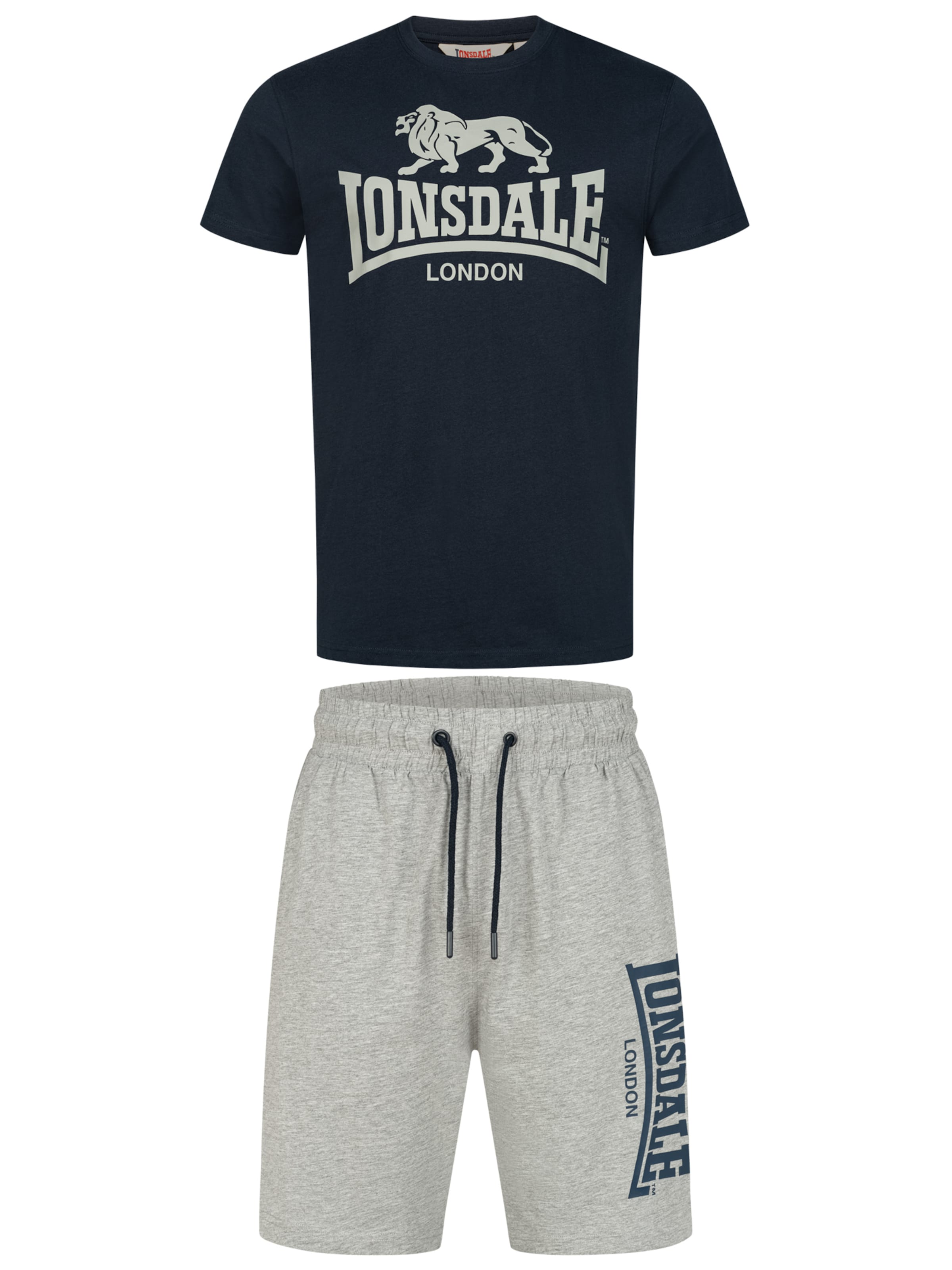 

LONSDALE Спортивный костюм 'MAIR' в крапчатом сером