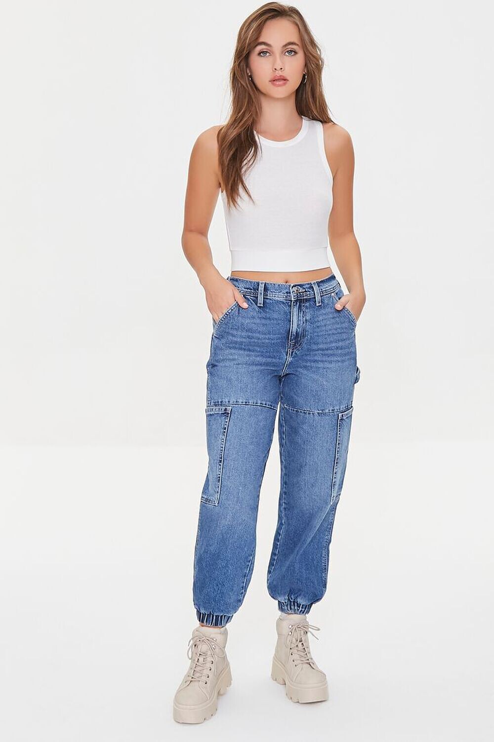

Джинсовые джоггеры с усатами Forever 21, деним