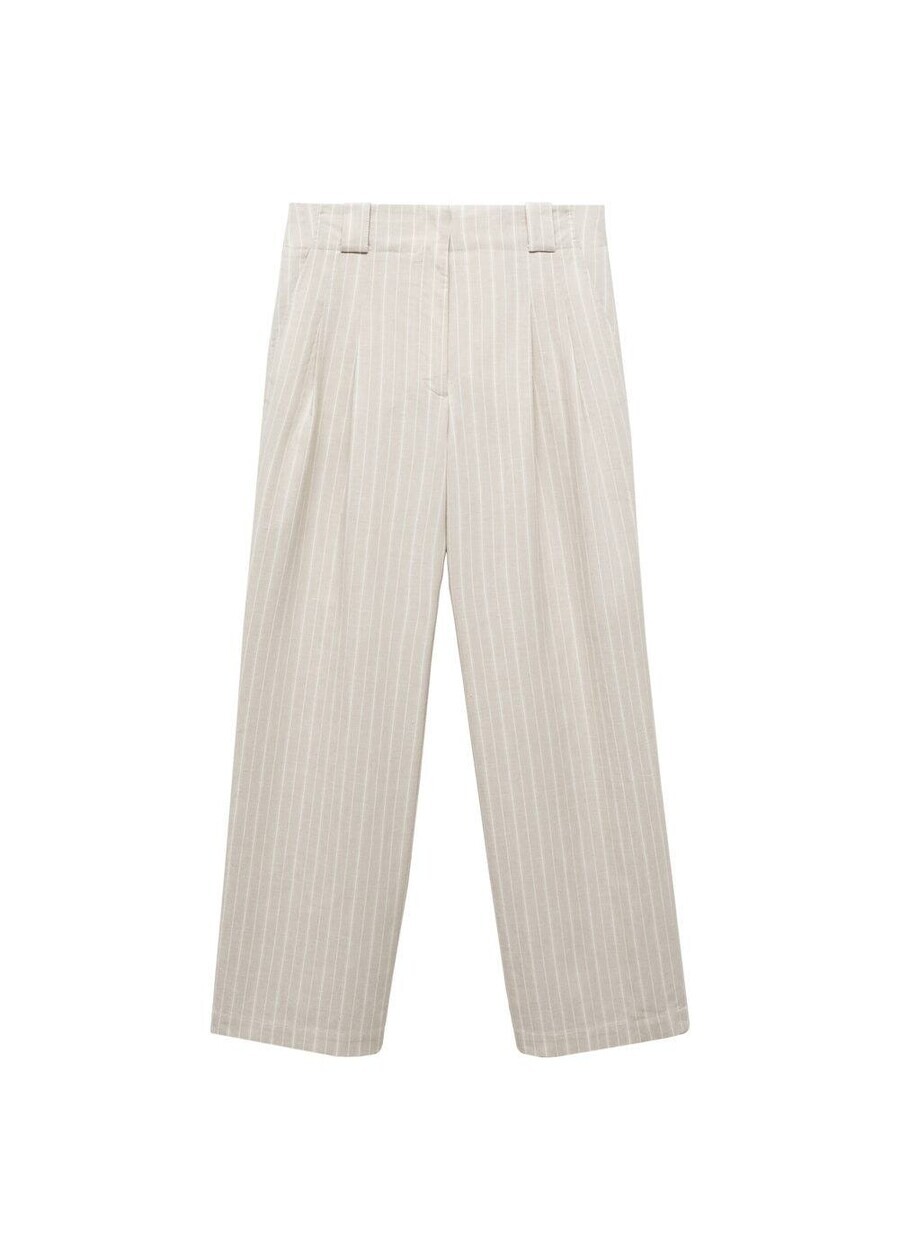 

Брюки со складками спереди MANGO Wide leg Pleat-Front Pants Eva, бежевый