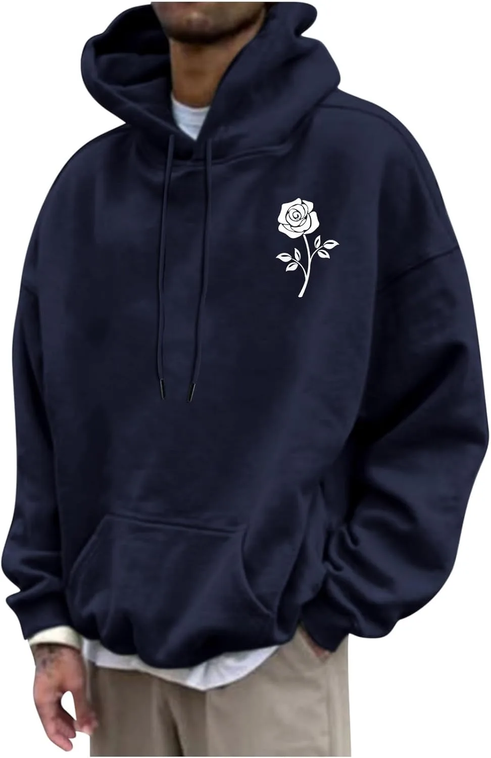 

Графический худи для мужчин с принтом и карманом