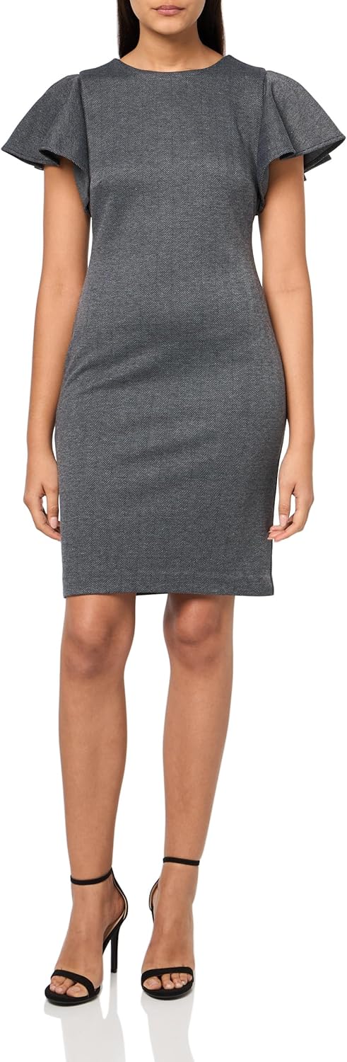 

Женское мини-платье-футляр с рукавами-крылышками и высоким воротом от Tommy Hilfiger, Black/Dark Grey