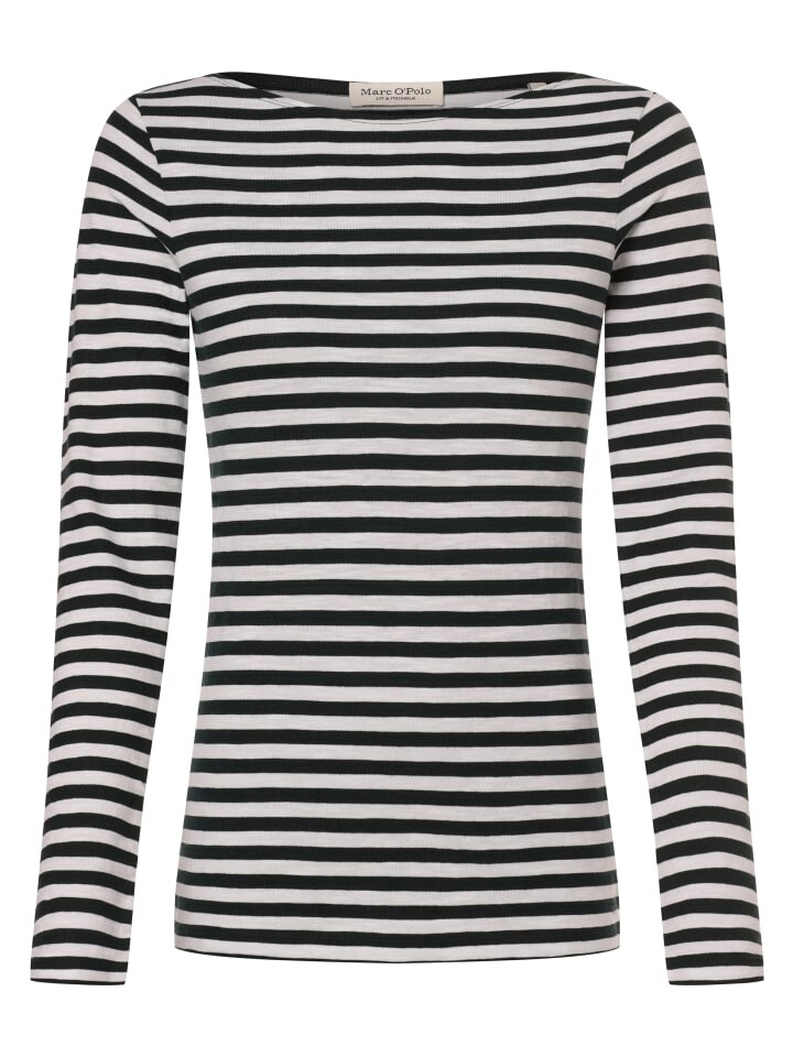 

Футболка Marc O'Polo Langarmshirt, цвет tanne weiß
