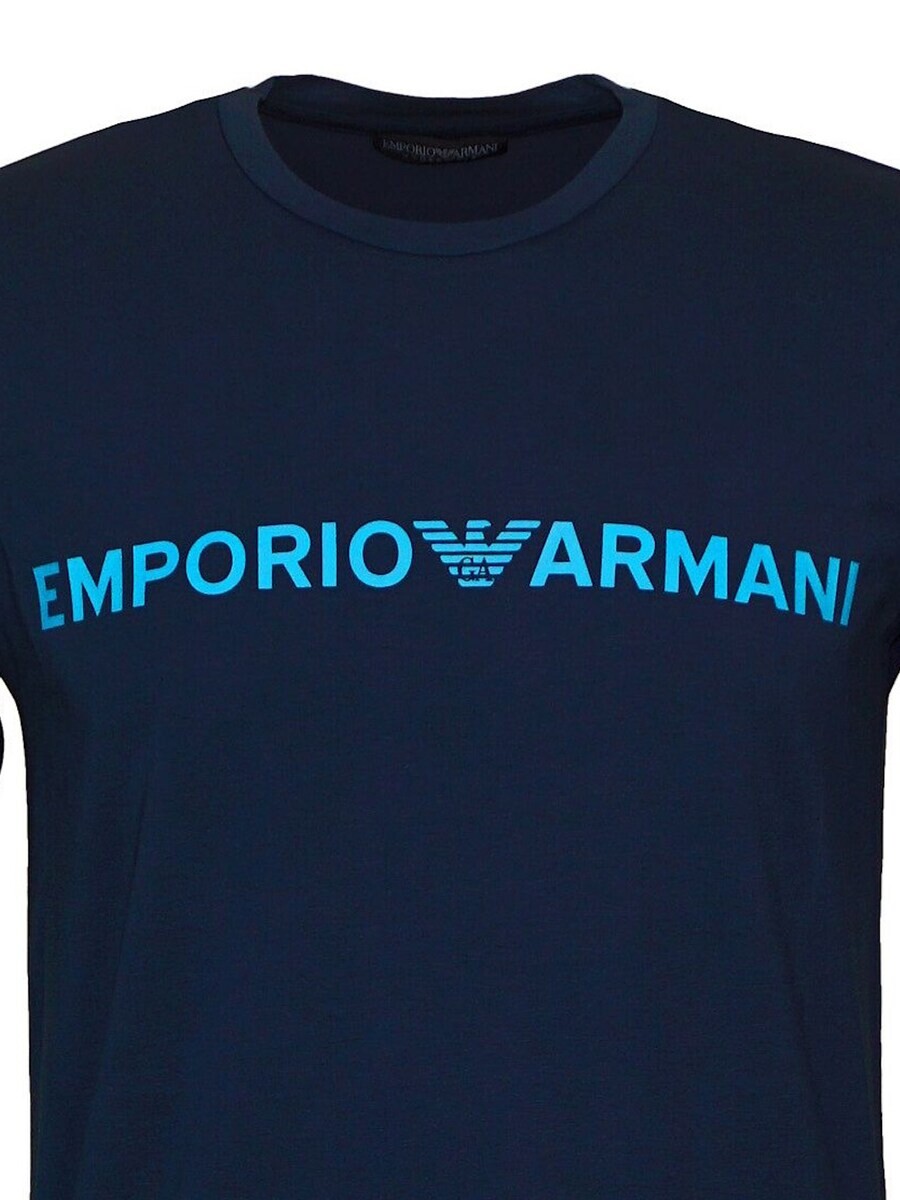 Длинная пижама Emporio Armani Long Pajamas, цвет night blue/neon blue/dark blue — фото 3