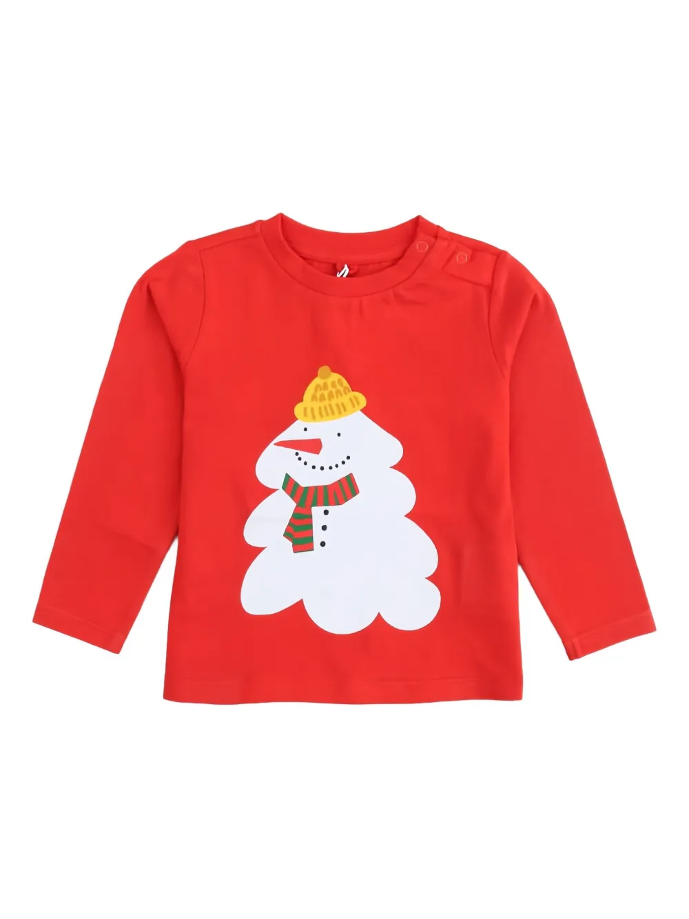 

Футболка с длинными рукавами и принтом снеговика Stella McCartney Kids, красный