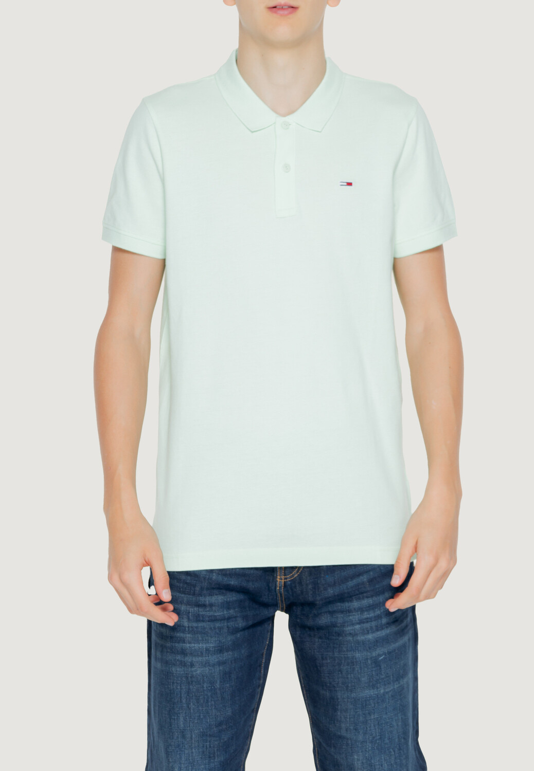 

Поло Tommy Jeans из хлопка, зеленый