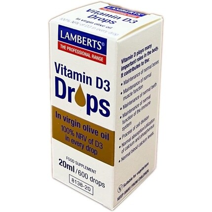 

Витамин D3 капли 20мл, Lamberts