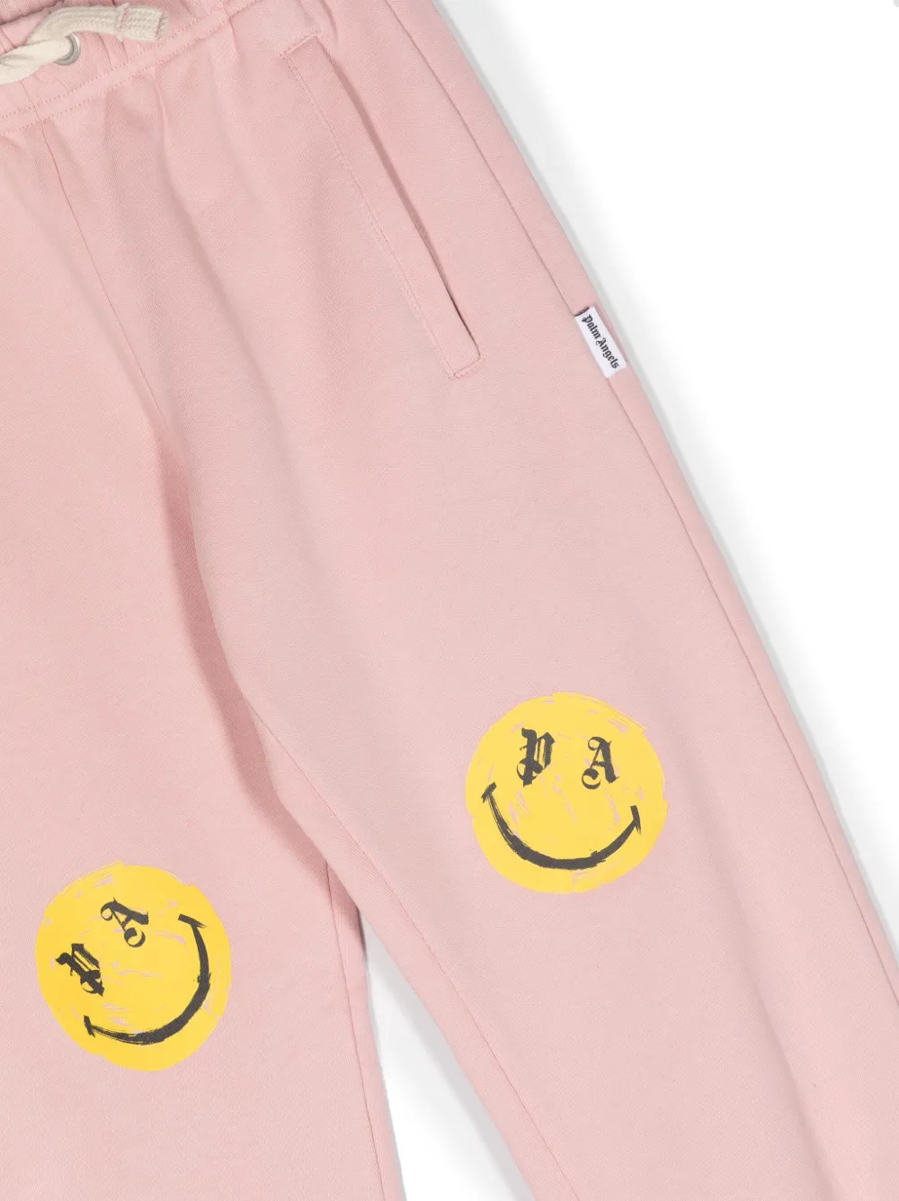 Спортивные брюки с кулиской и принтом Smiley Palm Angels Kids, розовый — фото 3