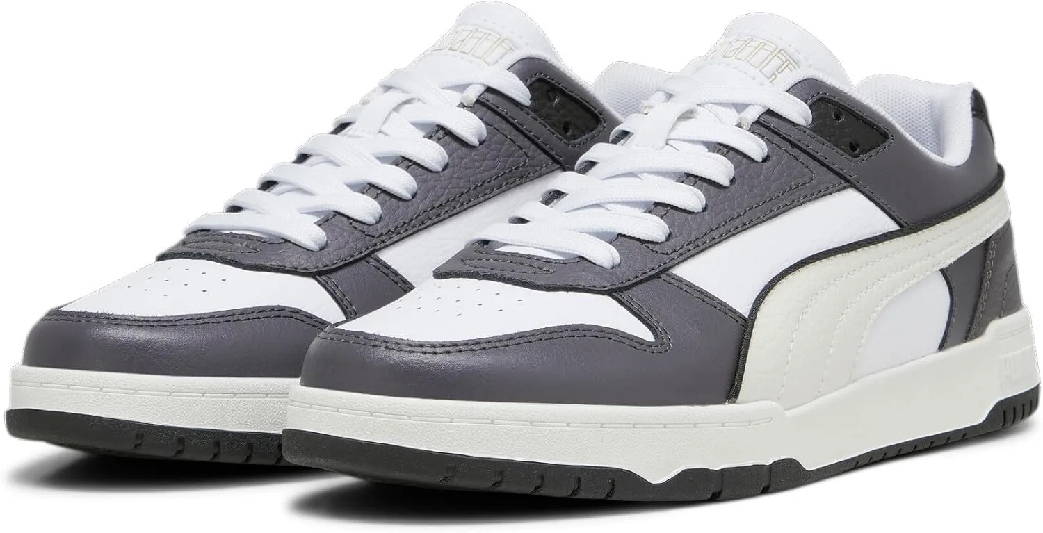 Мужские спортивные кроссовки PUMA RBD Game Low, белый/черный/серый/золотой — фото 4