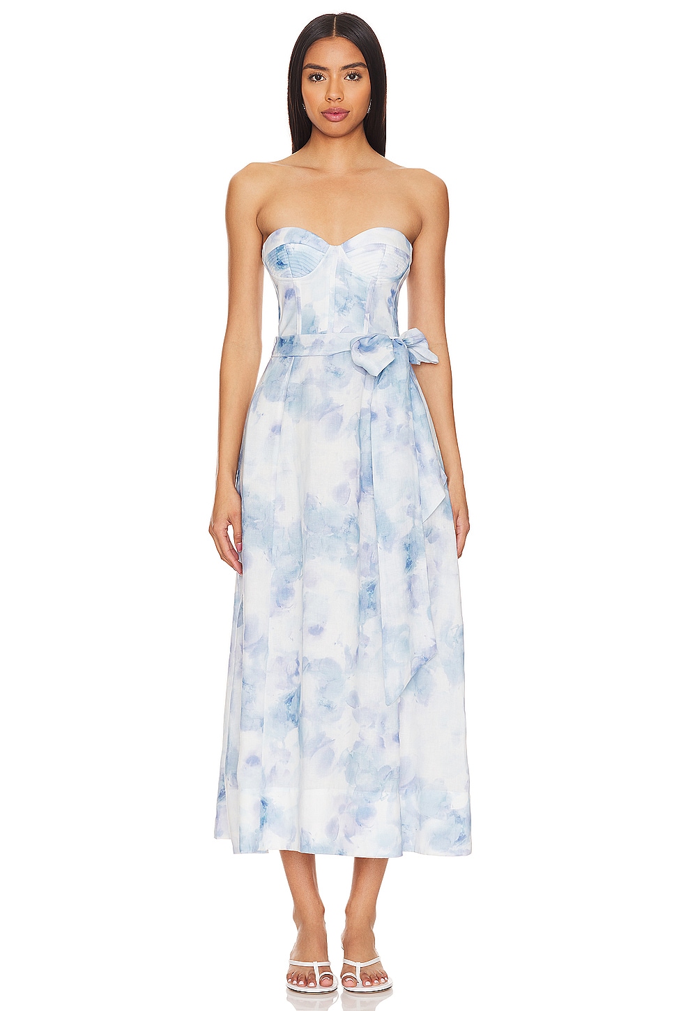 

Яркое платье миди Bardot, цвет aqua tie dye