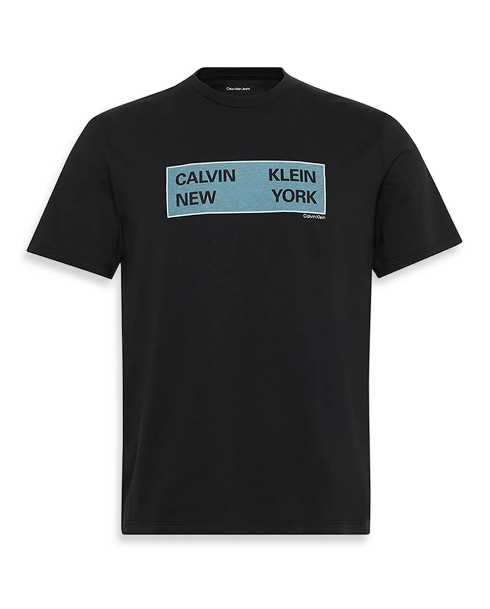 

Футболка мужская с графикой Calvin Klein Jeans, черный