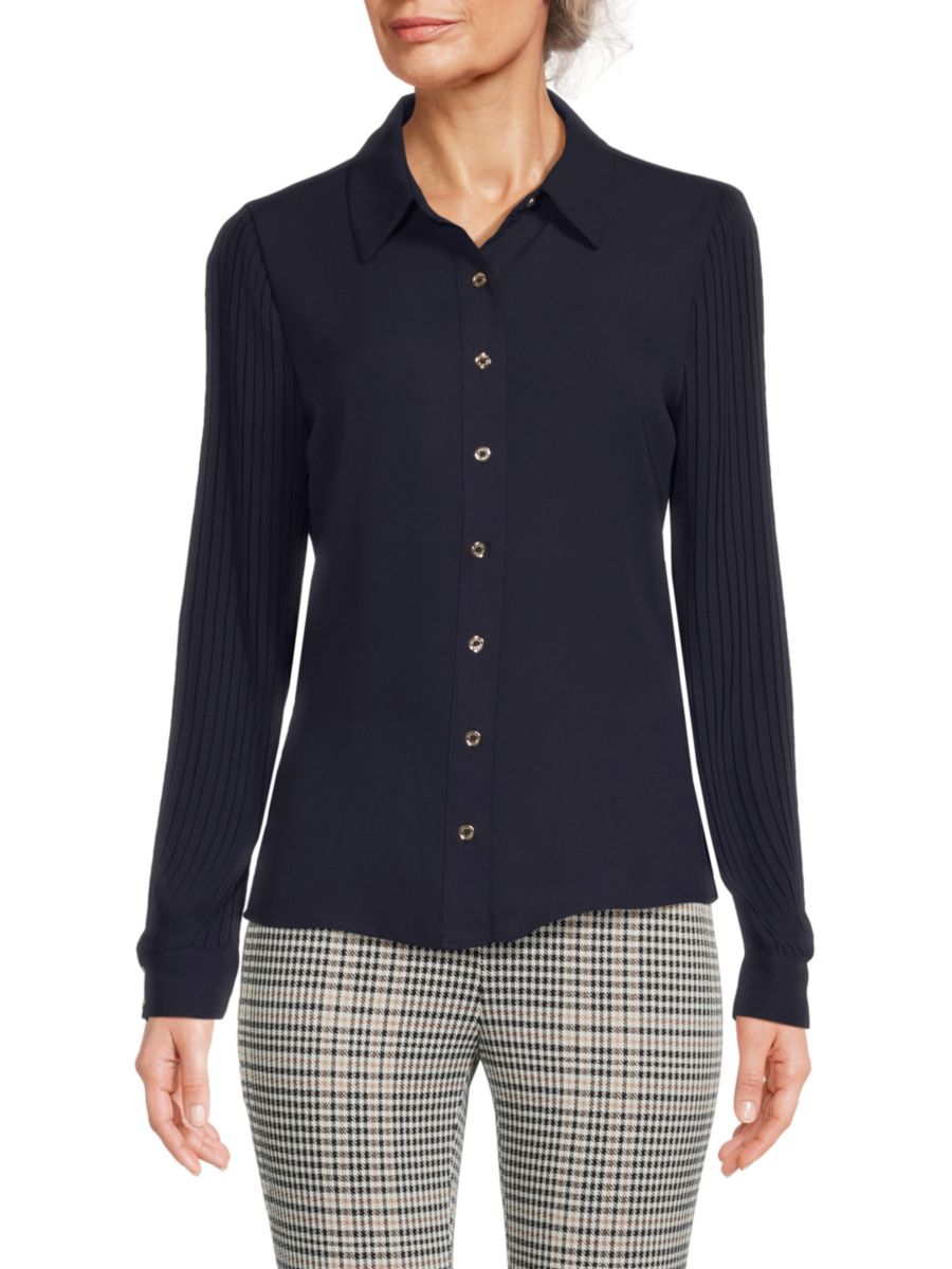 

Рубашка с плиссированными рукавами Tommy Hilfiger, цвет Midnight
