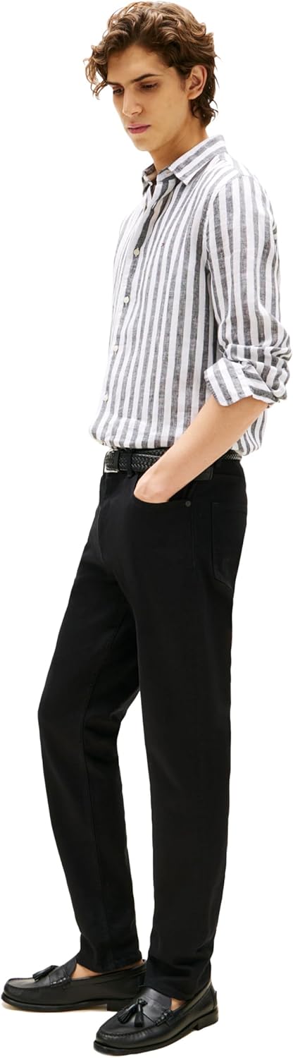 Мужские джинсы Tommy Hilfiger Slim Straight Fit Stretch, Black — фото 4