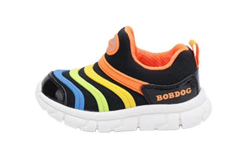 Slip resistant rebound low top toddler shoes kids' BOBDOG, 22017 Black/Fireworks Orange (Mesh) — фото 3
