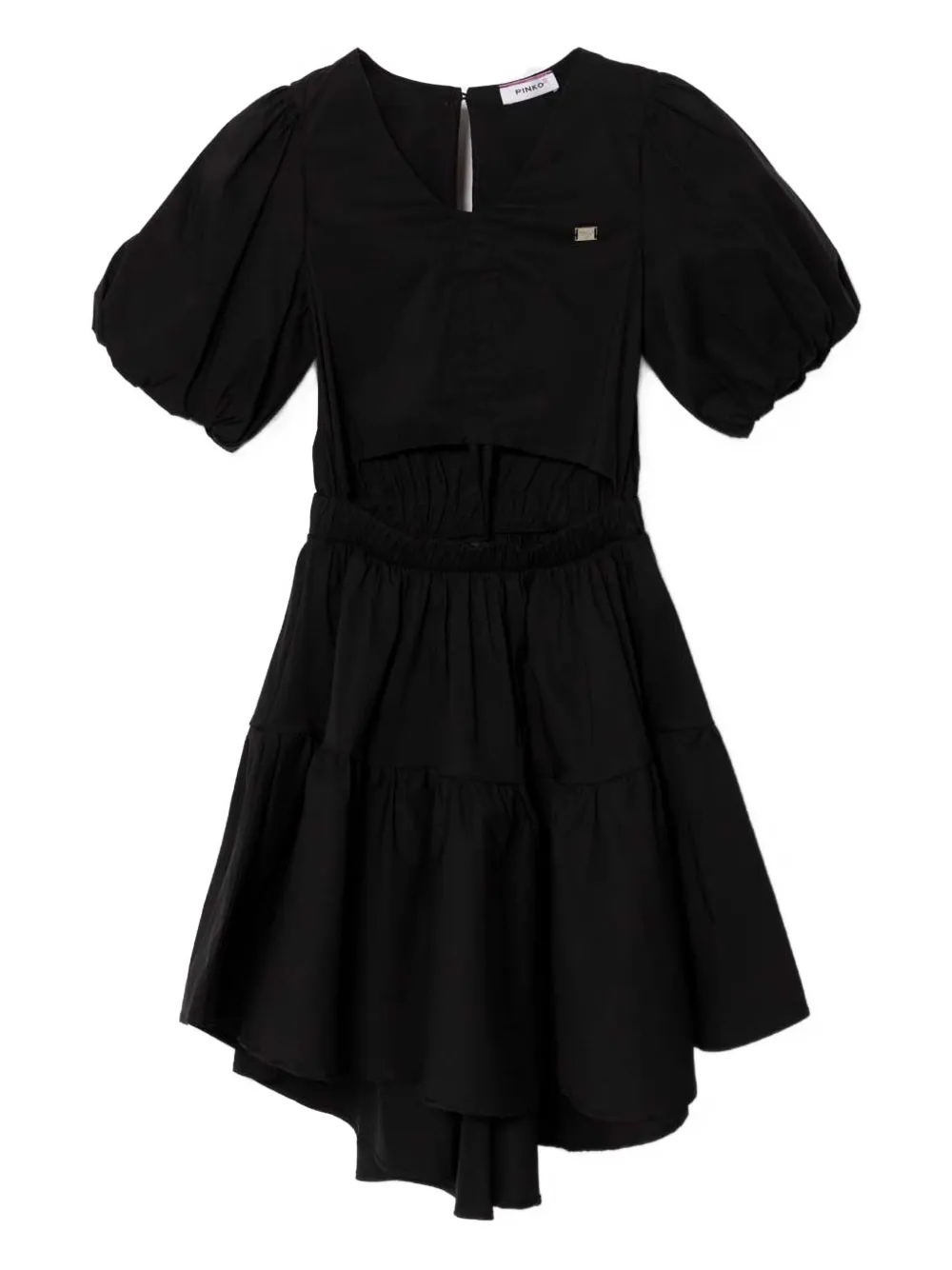 

Ярусное платье с объемными рукавами Pinko Kids, черный